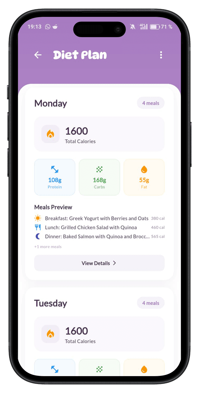 Nutrition guidance in the MenoBloom app